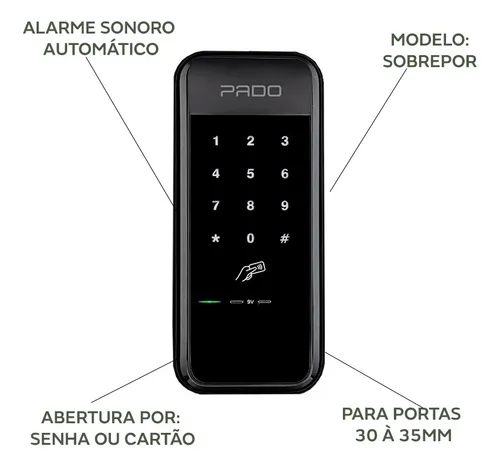 fechadura digital pado fds50 especificacoes
